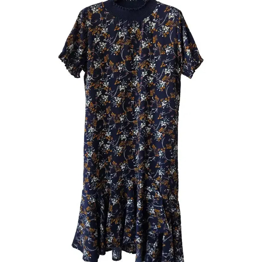[BUNJANG] Navy Sleeveless Maxi Dress / F/폴라 반팔 네이비 원피스
