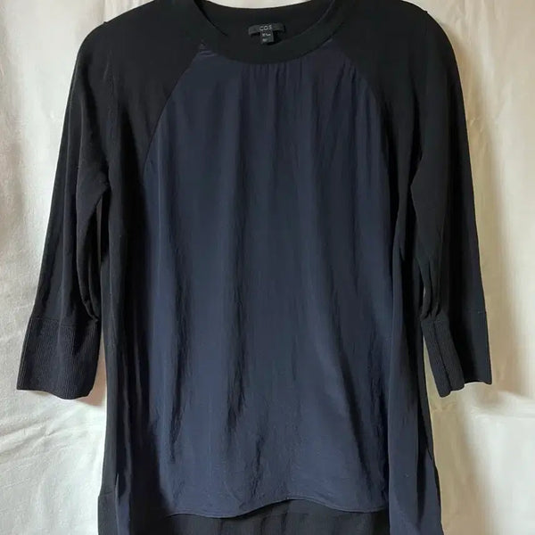 [BUNJANG] COS Two-Tone Three-Quarter Sleeve Top / COS 투톤 칠부 탑