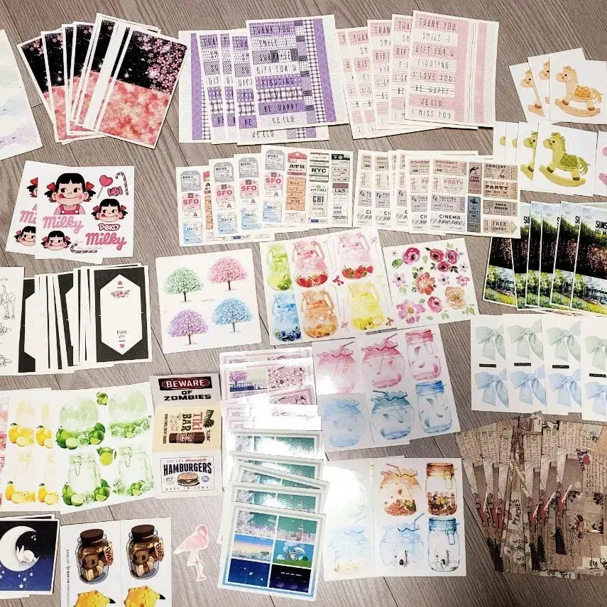 [BUNJANG] Vintage Ddakji Sticker Memo Pad Mix Bulk / 고전 다꾸 스티커 떡메모지 믹스 대량