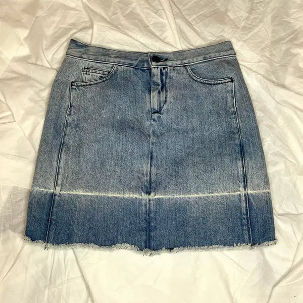 [BUNJANG] MM6 Maison Margiela Light Blue Washed Denim Mini Skirt / 엠엠식스 메종마르지엘라 데님 미니스커트