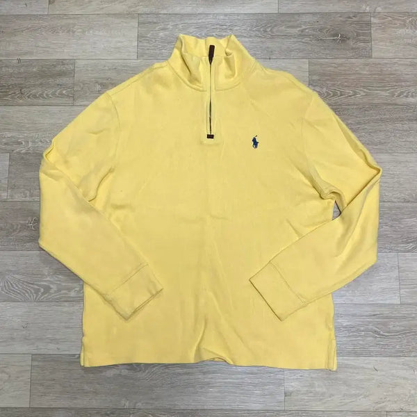 [BUNJANG] Polo Ralph Lauren Yellow Zip-Up Knit Sweater / 폴로 랄프로렌 옐로우 카라 집업 니트 교신