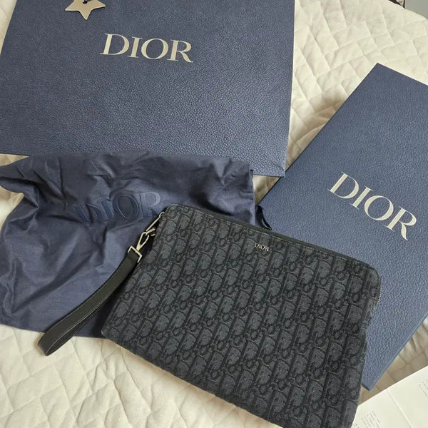 [BUNJANG] Dior Men's Clutch Triangle Case Oblique Jacquard Canvas / #디올클러치 (정품/풀박/급매) !!마지막가격내림!!-쿨거래시 네고