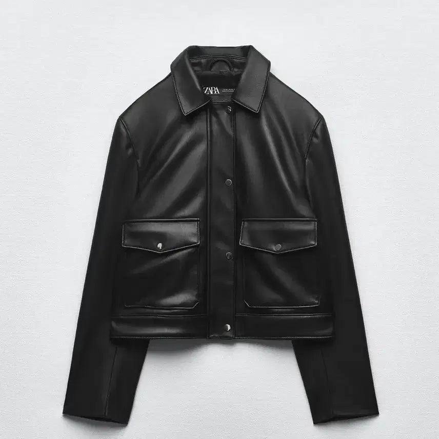 [BUNJANG] Zara Faux Leather Jumper / 자라 페이크 레더 점퍼