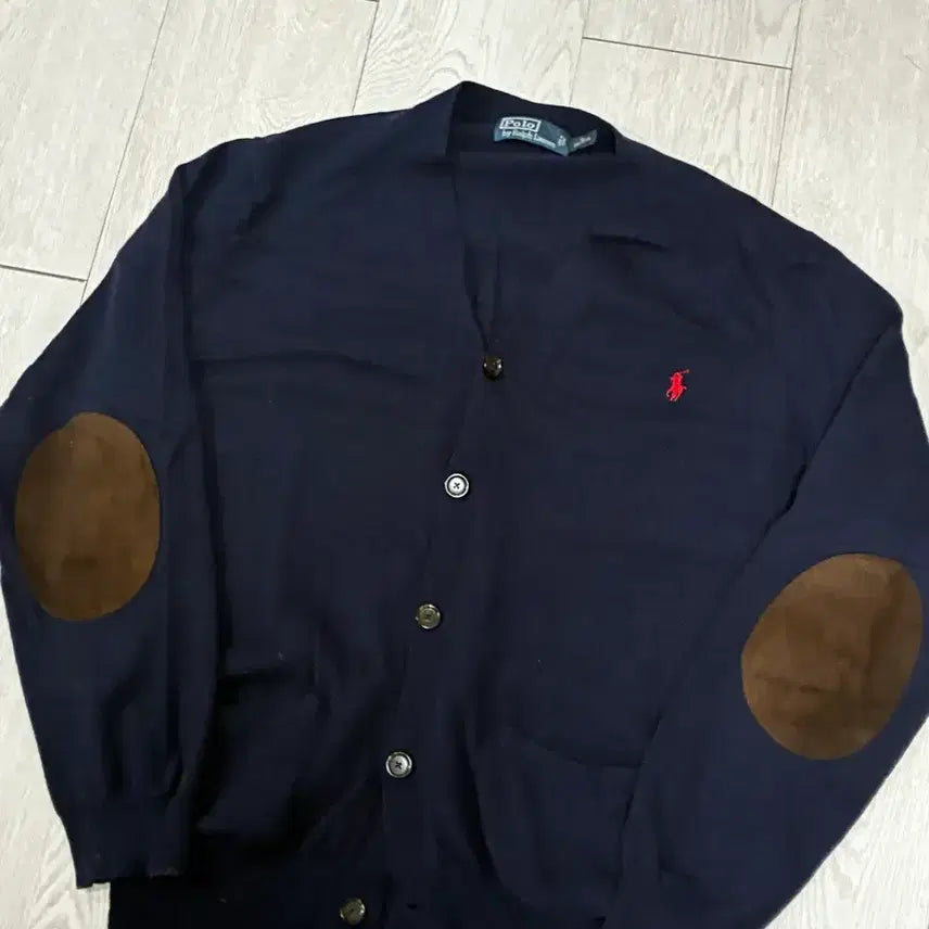 [BUNJANG] Polo Ralph Lauren Navy Elbow Patch Cardigan XL / [폴로 랄프로렌 네이비 엘보패치 가디건XL]