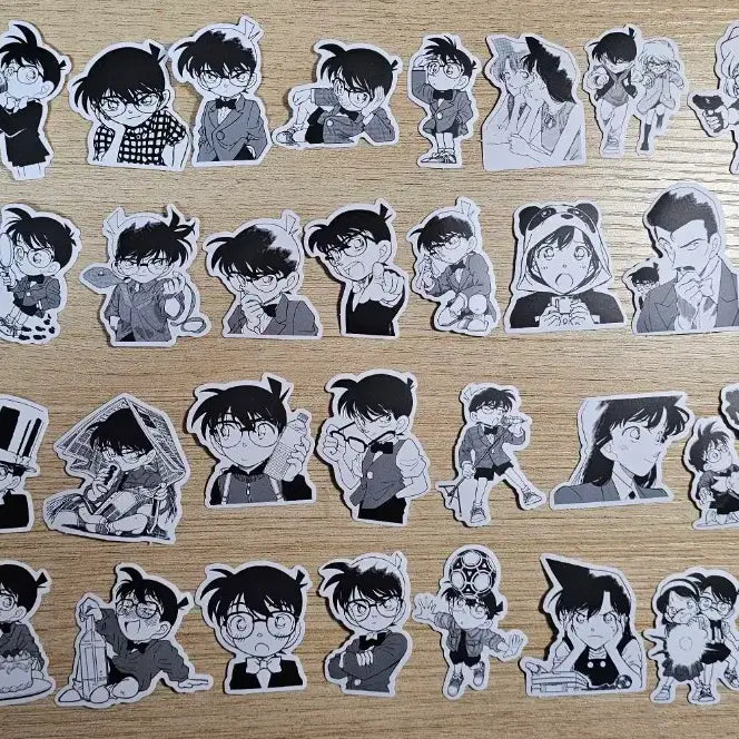 [BUNJANG] Detective Conan Black & White Sketch Sticker Set / 코난 흑백 원화 조각 스티커 판매합니다.