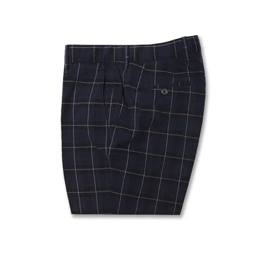 [BUNJANG] Edifice Navy Check Classic String Pants / 에디피스 [Edifice] 네이비 체크 S/S 클래식 스트링 팬츠