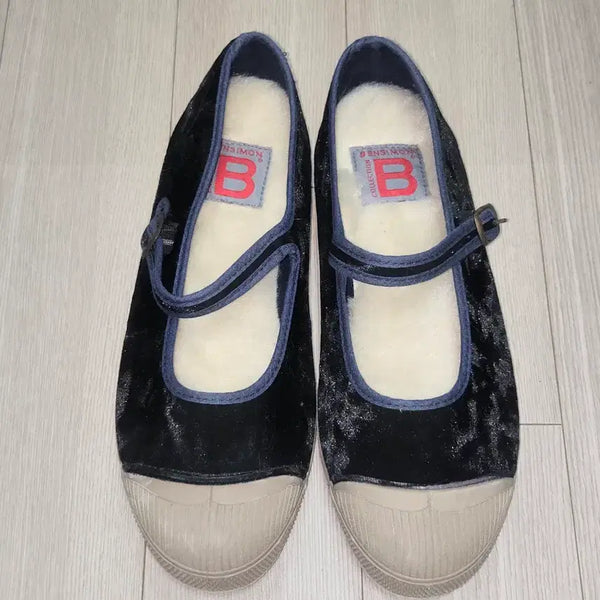 [BUNJANG] Bensimon Velvet Mary Jane Sneakers Navy 39 / 벤시몽 벨벳 메리제인 스니커즈 네이비 39