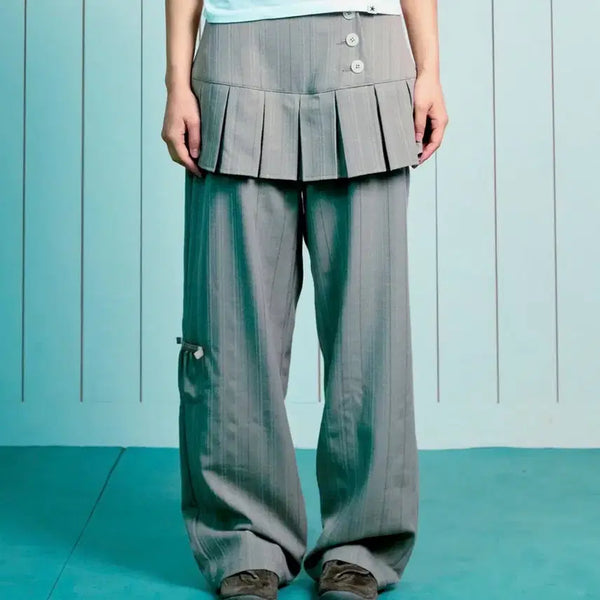 [BUNJANG] The Call Tist Moment Skirt Layered Button Pants / L)더콜티스트모먼트 스커트레이어드버튼팬츠