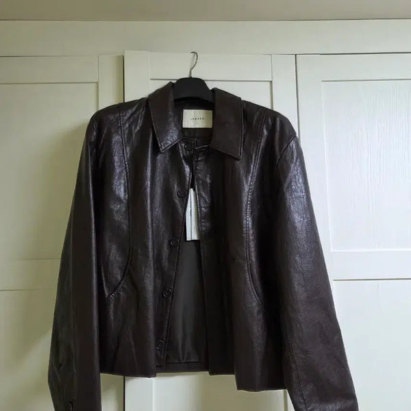 [BUNJANG] Lemad Fake Out Cut Jacket Brown Size 4 / 르마드 페이크 아웃 절개 자켓 브라운 4사이즈