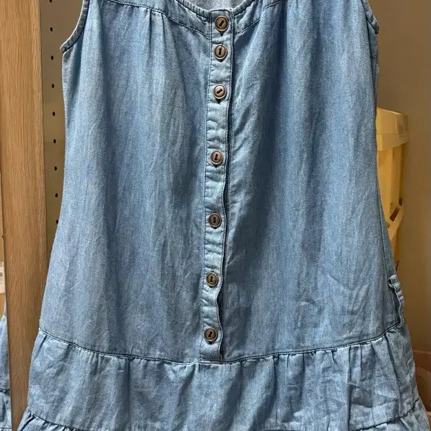 [BUNJANG] Sky Blue Mori Girl Vintage Grunge Vest Dress / 연청 조끼 원피스 치마 베스트 스카이블루 하늘 모리걸 빈티지 그런지 일브