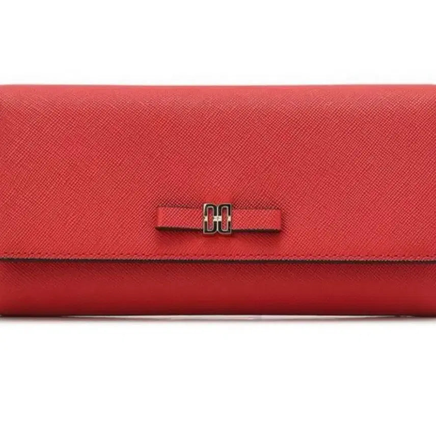 [BUNJANG] Daks Red Saffiano Leather Long Wallet / 닥스 가죽 장지갑