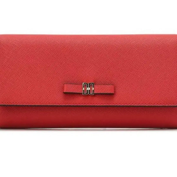 [BUNJANG] Daks Red Saffiano Leather Long Wallet / 닥스 가죽 장지갑