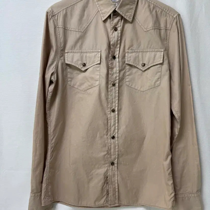 [BUNJANG] Brunello Cucinelli Beige Western Shirt - Size S / 브루넬로 쿠치넬리 베이지  웨스턴 셔츠 S