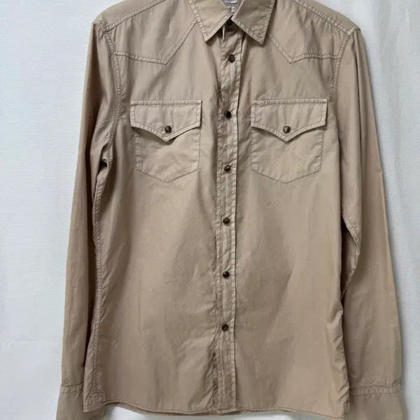 [BUNJANG] Brunello Cucinelli Beige Western Shirt - Size S / 브루넬로 쿠치넬리 베이지  웨스턴 셔츠 S
