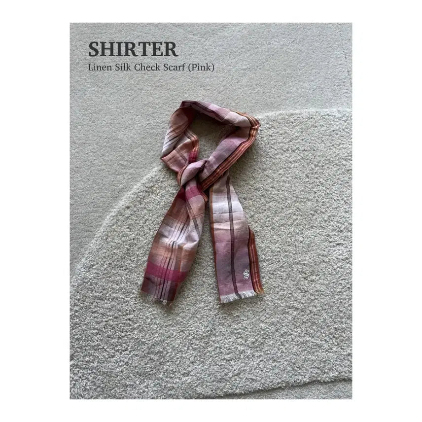 [BUNJANG] Shirter Linen Silk Check Scarf / 셔터 린넨 실크 체크 스카프
