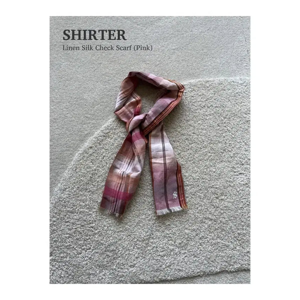 [BUNJANG] Shirter Linen Silk Check Scarf / 셔터 린넨 실크 체크 스카프