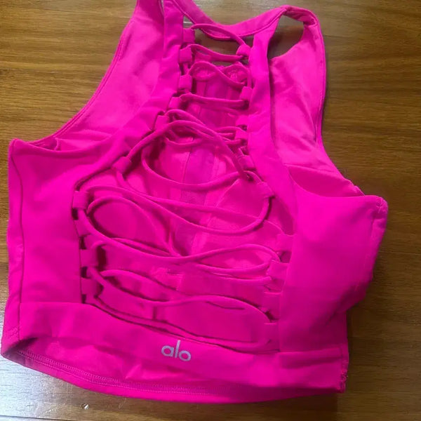 [BUNJANG] Alo Hot Pink Sports Bra Top / alo 알로 브라탑