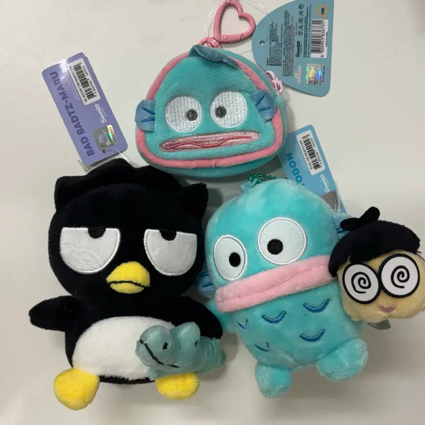 [BUNJANG] Sanrio Hangyodon & Badtz-Maru Kkanbu Keyring Bundle Set (New) / 한교동 배드바츠마루 깐부 키링 (새상품) 일괄 할인