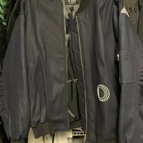 [BUNJANG] Jado Reflective Denim Bomber Jacket / 제이도 리플렉티브 감?곤? 데님 항공점퍼