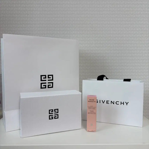 [BUNJANG] Givenchy Rose Perfecto Lip Balm 001 Shopping Bag Set / 지방시 로즈 퍼펙토 립밤 001 쇼핑백 세트