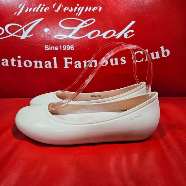 [BUNJANG] Crocs Brooklyn Flat W5 (220mm) Light Pink / 크록스 브룩클린 플렛 W5 size(220)