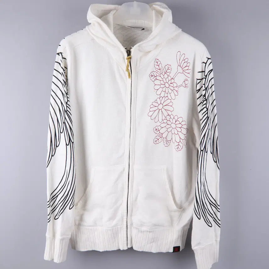 [BUNJANG] INFINITY Emergency School Chrysanthemum Embroidery Hoodie Zip-up (L) / INFINITY 비상 학 국화 자수 후드집업 (L) 4735
