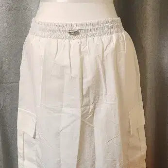 [BUNJANG] White Linen Blend Long Skirt / 화이트 바스락 롱치마