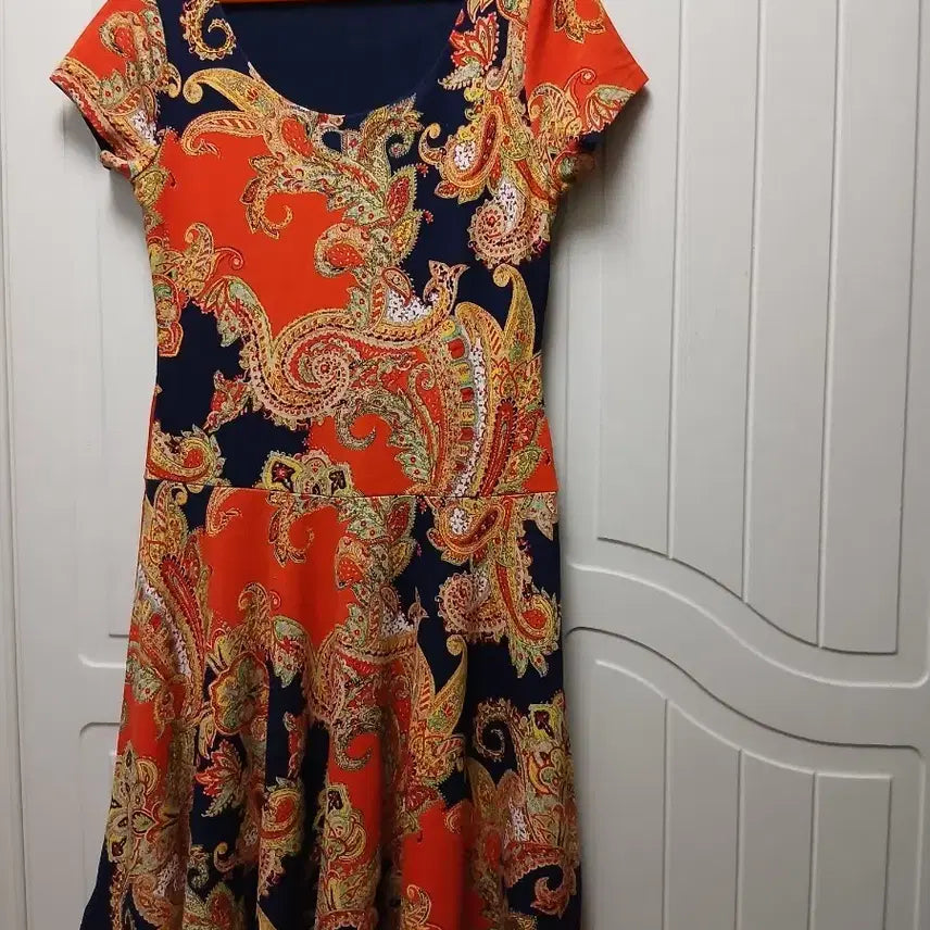 [BUNJANG] Ralph Lauren Paisley Short Sleeve Dress / 로렌 랄프로렌 페이즐리 반팔 원피스 날씬55