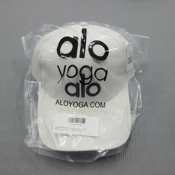 [BUNJANG] ALO Logo Embroidered Ball Cap (White/Black) / 알로 볼캡 모자 화이트 블랙 로고 자수