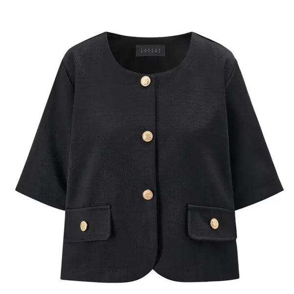 [BUNJANG] TANKUS STUDIO Black Short-Sleeve Jacket / TANKUS STUDIO 블랙 반팔 자켓