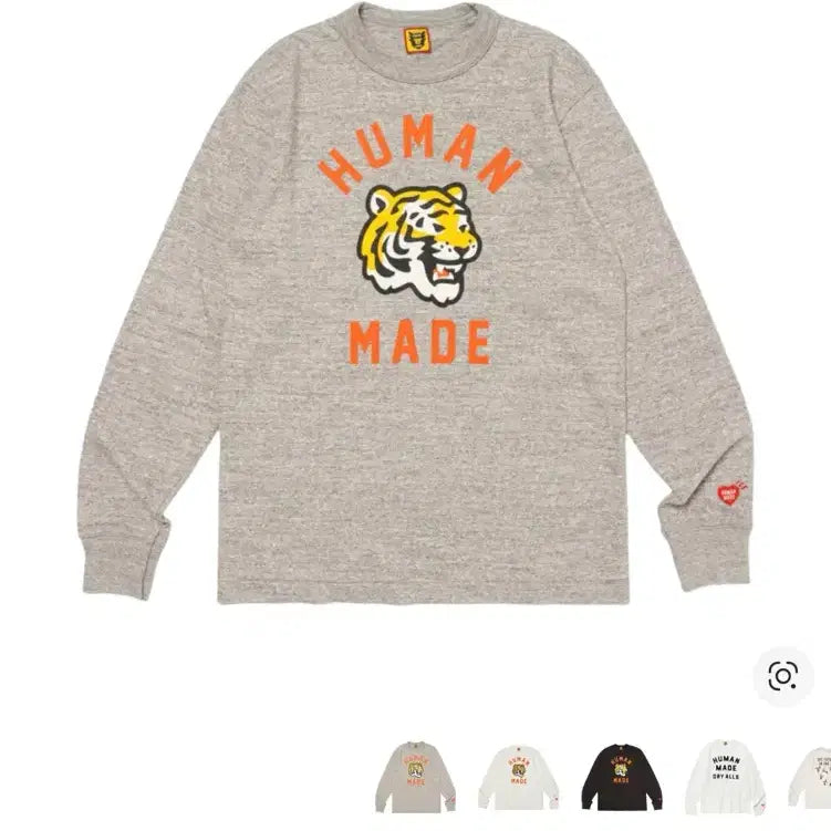 [BUNJANG] Human Made Graphic Long Sleeve T-Shirt Grey / 휴먼 메이드 그래픽 롱슬리브 티셔츠 그레이