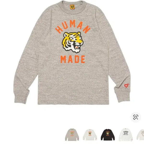[BUNJANG] Human Made Graphic Long Sleeve T-Shirt Grey / 휴먼 메이드 그래픽 롱슬리브 티셔츠 그레이