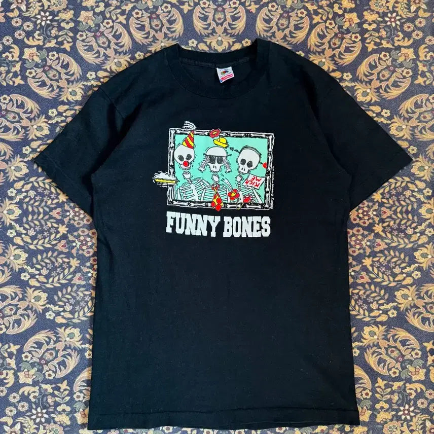 [BUNJANG] 90s Fruit of the Loom Funny Bones T-Shirt USA Single Stitch / 90s FOTL FUNNY BONES 빈티지 티셔츠