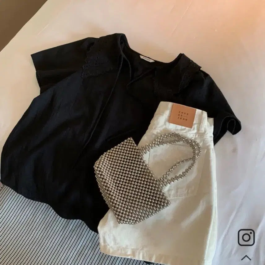 [BUNJANG] Gemma World A-Line 3.5 inch White Denim Shorts (M) New / 젬마월드 A라인 3.5부 반바지 흰색(M)새상품