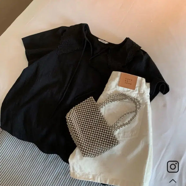 [BUNJANG] Gemma World A-Line 3.5 inch White Denim Shorts (M) New / 젬마월드 A라인 3.5부 반바지 흰색(M)새상품