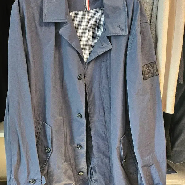 [BUNJANG] JDX Men's Spring/Fall Trench Coat Navy Check Lining 110 / JDX 스포츠의 봄. 가을 반코트 110호