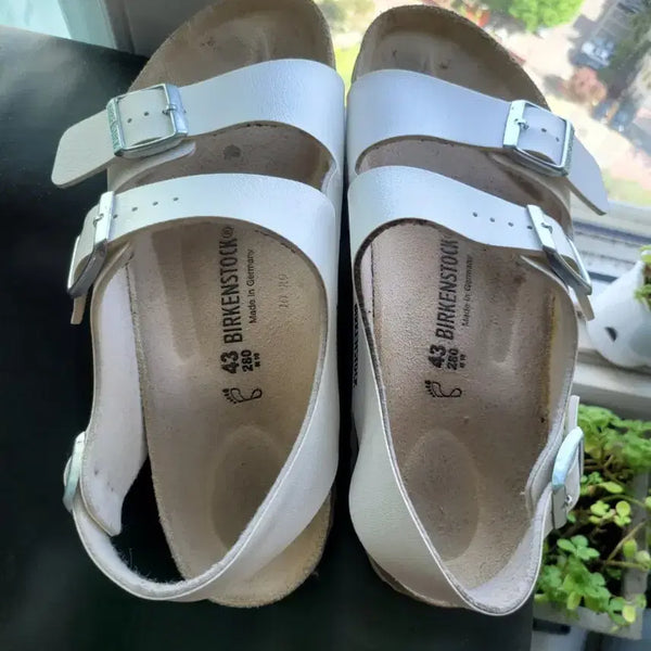 [BUNJANG] Birkenstock Milano White Leather Sandals (Size 280, Regular Fit) / 여름 코디 완성! 발 편한 버켄스탁 밀라노 화이트 (280/레귤러)