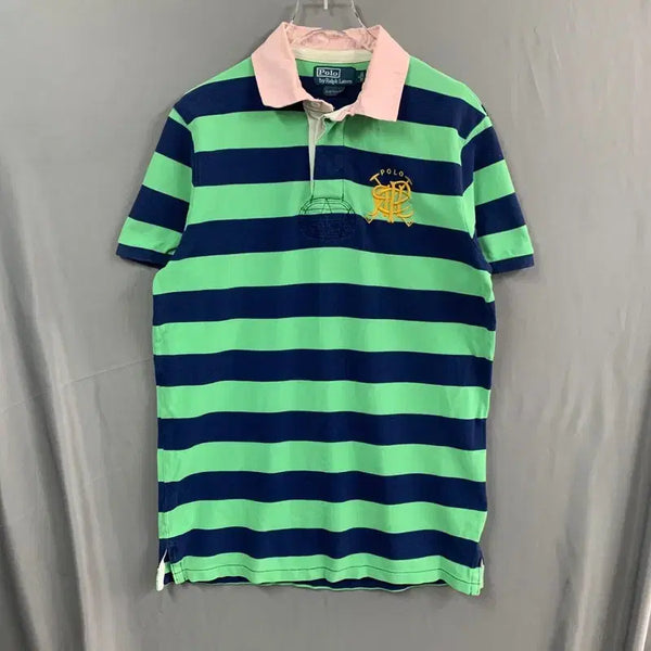 [BUNJANG] Polo Ralph Lauren Custom Fit Striped Rugby PK Short Sleeve Polo Shirt / M 폴로랄프로렌 커스텀핏 스트라이프 럭비 PK 반팔 카라티