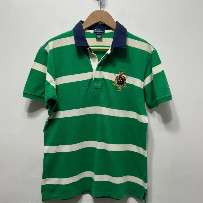 [BUNJANG] Polo Ralph Lauren Green Stripe Short Sleeve Polo Shirt XL / 폴로 랄프로렌 그린 스트라이프 반팔 카라티 XL