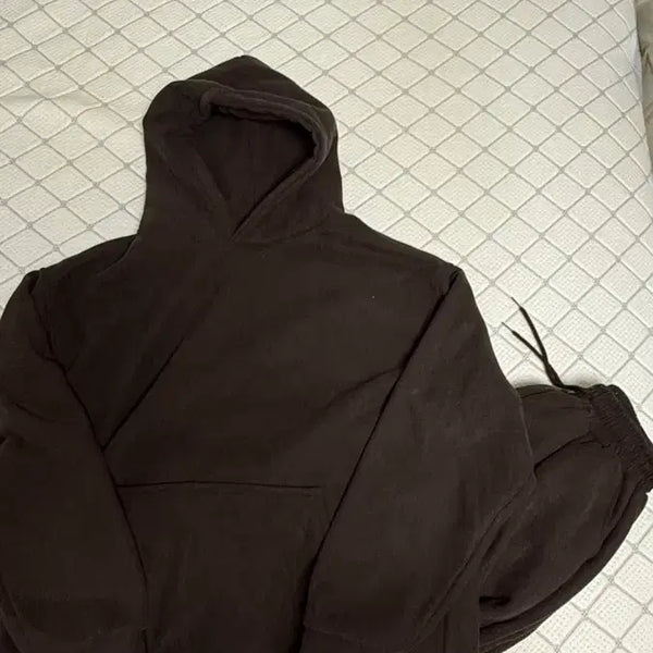 [BUNJANG] Brown Fleece Training Hoodie Set (New) / 브라운 기모 트레이닝 후드셋업 판매합니다.(새상품)