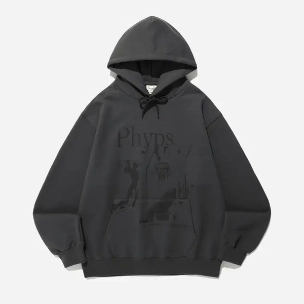 [BUNJANG] Physical Education Department Hoodie XL Charcoal / 피지컬 에듀케이션 디파트먼트 후드티