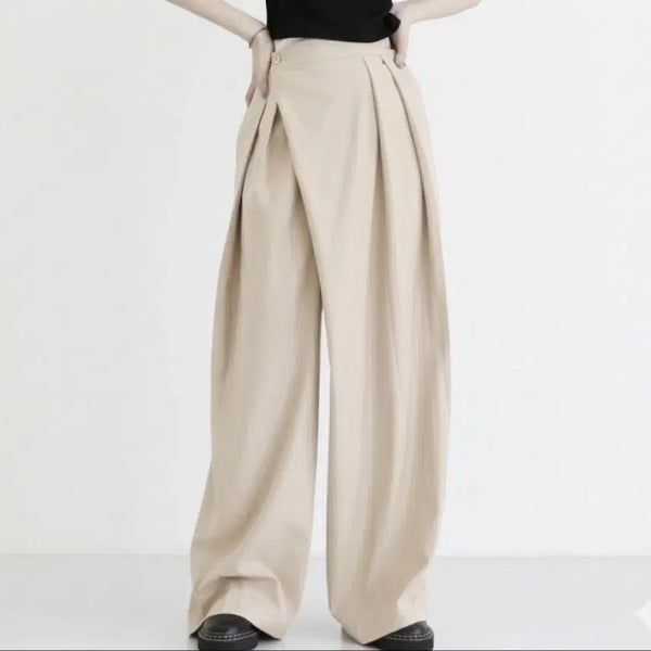 [BUNJANG] High-Waisted Wide Wrap Slacks (S) / 하이웨이스트 와이드 랩 슬랙스(s)