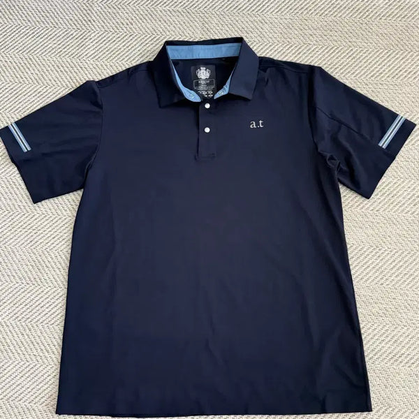 [BUNJANG] A.Testoni Men's Navy Short Sleeve Polo Shirt with Embroidered Logo / 아테스토니 a.tesconi 남성 네이비 반팔 폴로티