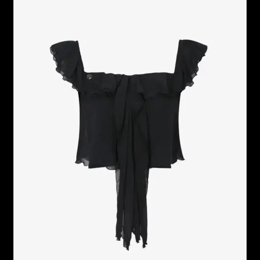 [BUNJANG] Pain Or Pleasure Rosalie Frill Top Black S / 페인오어플레져 로잘리 프릴 탑 블랙 s