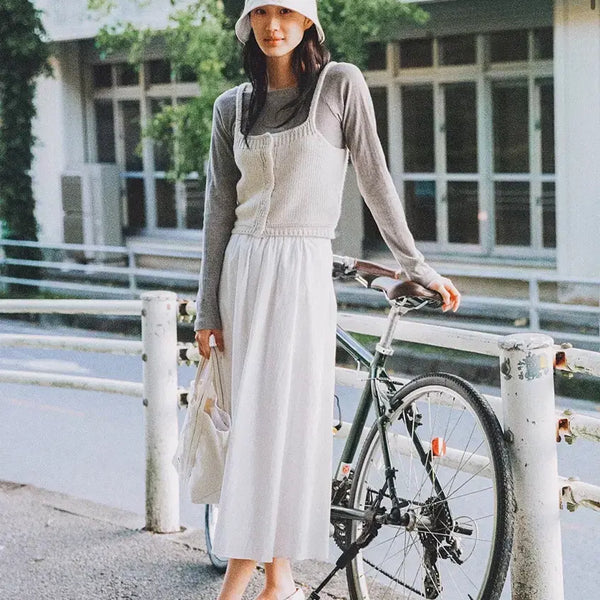 [BUNJANG] Mango Makes Please May Shirring Skirt White S Size / 망고매니플리즈 메이 셔링 스커트 화이트