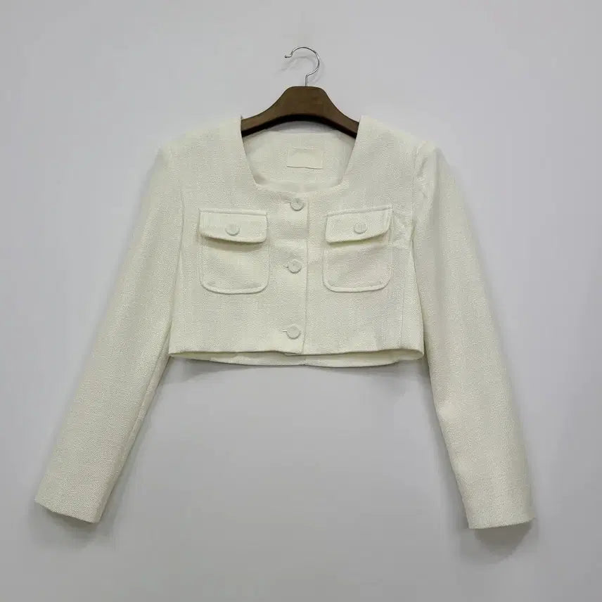 [BUNJANG] Eeyou Ivory Tweed Crop Jacket / eeyou 아이보리 트위드 크롭 자켓/S/앨리스/1043