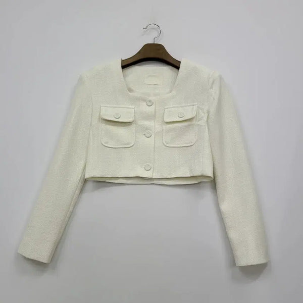 [BUNJANG] Eeyou Ivory Tweed Crop Jacket / eeyou 아이보리 트위드 크롭 자켓/S/앨리스/1043
