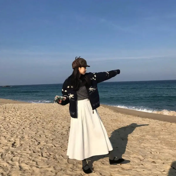 [BUNJANG] White Long Skirt / 화이트 롱스커트 롱치마 (메이비베이비슬로우앤드가내스라프롬비기닝미뉴에트)