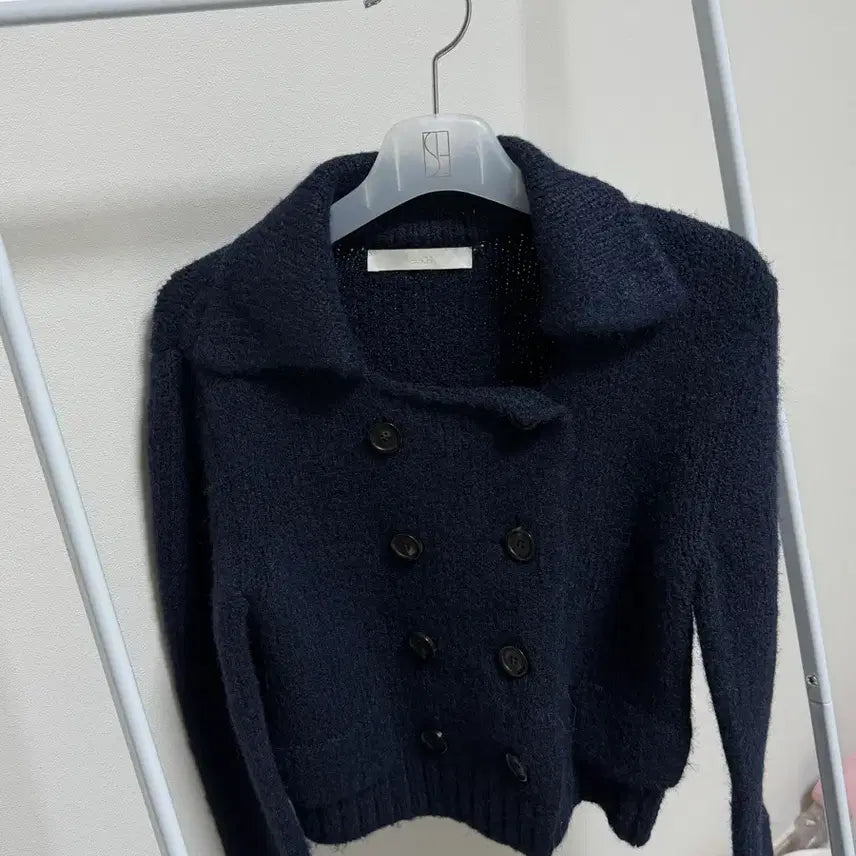 [BUNJANG] LEEDS Navy Double-Button Cardigan / leeds 네이비 더블 버튼 가디건