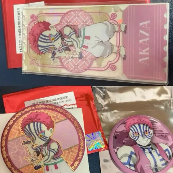 [BUNJANG] Demon Slayer Akaza Acrylic Ticket and Can Badge Bundle Set / 귀멸의 칼날 아카자 중국 한정 굿즈 아크릴 티켓 캔뱃지 일괄